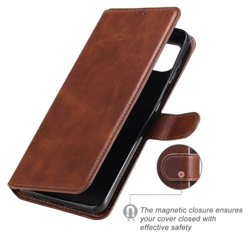 Para Motorola Moto G 5G Plus Classic Calf Texture PU + TPU Funda de cuero con tapa horizontal, con soporte, ranuras para tarjetas y billetera (marrón)