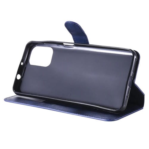 Para Motorola Moto G9 Plus Classic Calf Texture PU + TPU Funda de cuero con tapa horizontal, con soporte, ranuras para tarjetas y billetera (azul)