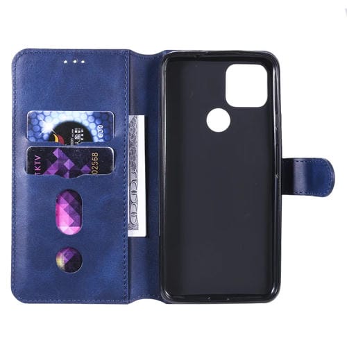 Para Google Pixel 5 XL / Pixel 4a 5G Classic Calf Texture PU + TPU Funda de cuero con tapa horizontal, con soporte, ranuras para tarjetas y billetera (azul)