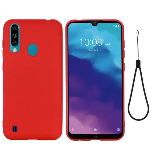 Para ZTE A7 2020 Pure Color Liquid Silicone Funda de cobertura completa a prueba de golpes (rojo)