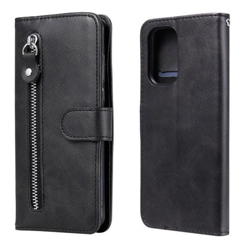 Para Xiaomi Redmi K40 Pro Fashion Calf Texture Chipper Horizontal Flip Funda de cuero con soporte y tragamonedas y billetera (Negro)