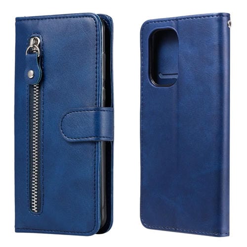 Para Xiaomi Redmi K40 Pro Fashion Calf Texture con cremallera Horizontal Flip Funda de cuero con soporte y tragamonedas y billetera (azul)
