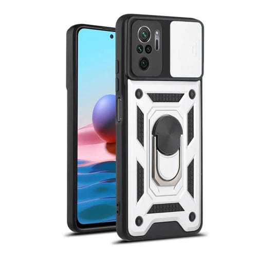 Para Xiaomi Redmi Note 10 Design Design TPU + PC Funda protectora (Plata)