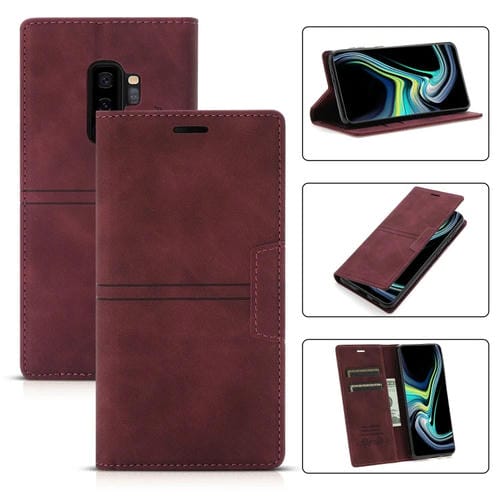 Funda para Samsung Galaxy S9 Dream Magnético Business Horizontal Flip PU Cuero con Soporte y Ranura para Tarjeta y Billetera (Rojo del Vino)