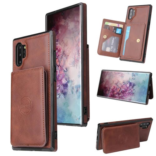 Funda para Samsung Galaxy Note10 + Textura de Calfe Tarjeta Magnética Bolsa de Teléfono de Pu (Café)