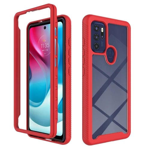 Para Motorola Moto G60S STARRY SKY SOLID COLOR serie PC + TPU Funda telefónica (rojo)