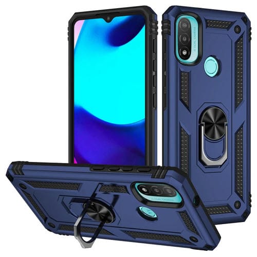 Funda para Motorola Moto E20 E30 E40 con TPU a Prueba de Golpes y Titular (Azul)