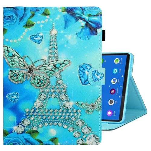 Funda para Tablet Samsung Galaxy Tab A8 10.5 (2021) Cuero Costura Dibujo Torre de Mariposa