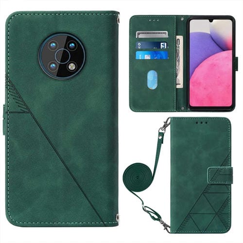 Funda Crossbody 3D para Nokia G50 de Cuero con Goma en Relieve (Verde Oscuro)