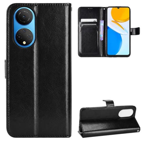 Para Honor X7 Retro Crazy Horse Texture Leather Case de cuero (negro)