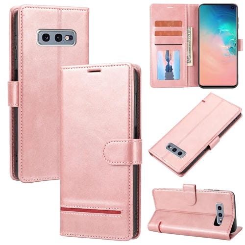Para Samsung Galaxy S10e Classic Wallet Flip Leather Case (rosa)