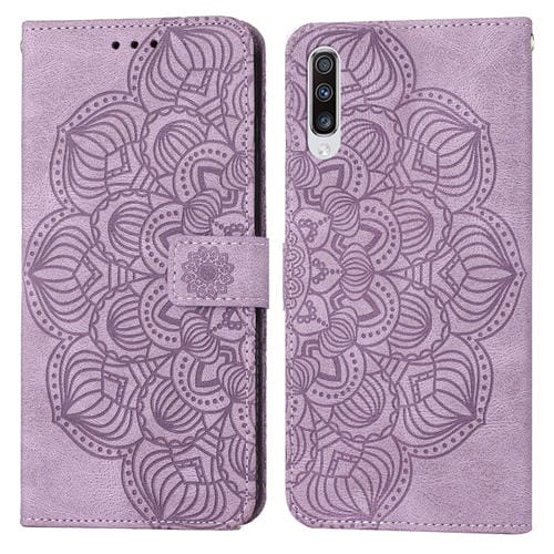 Para Samsung Galaxy A50 Mandala Flip Flip Leather Case (púrpura)