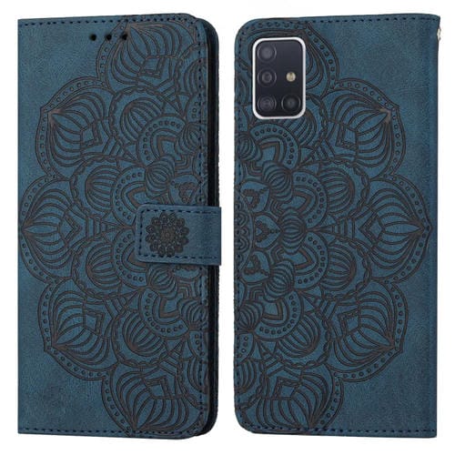 Para Samsung Galaxy A71 4G Mandala Flip Flip Leather Case (azul)