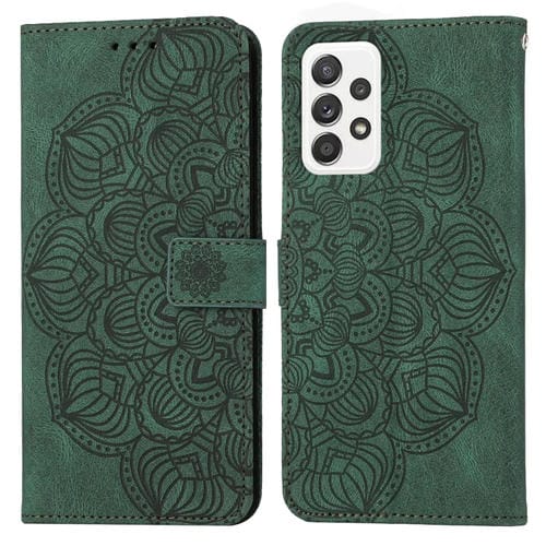Para Samsung Galaxy A72 4G / 5G Mandala Flip Flip Leather Case (verde)