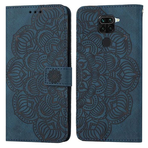 Para Xiaomi Redmi Note 9 Mandala Flip Flip Leather Case (azul)