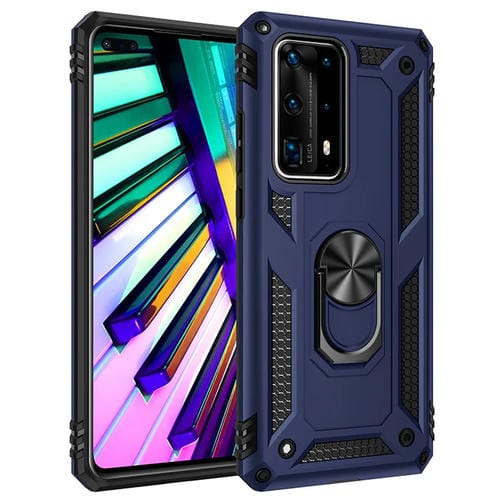 Para Huawei P40 Pro Funda protectora TPU + PC a prueba de golpes con soporte giratorio de 360 grados (azul)