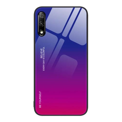 Para Honor 9X Gradient Color Glass Phone Case (púrpura rojo)