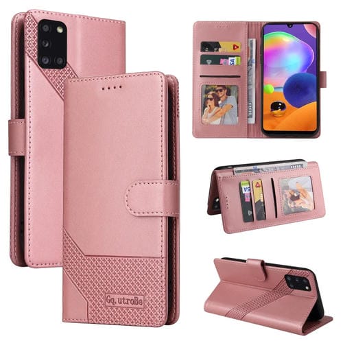 Funda magnética de cuero para Samsung Galaxy A31 Gq Utrobe Skin Feel (Oro Rosa)