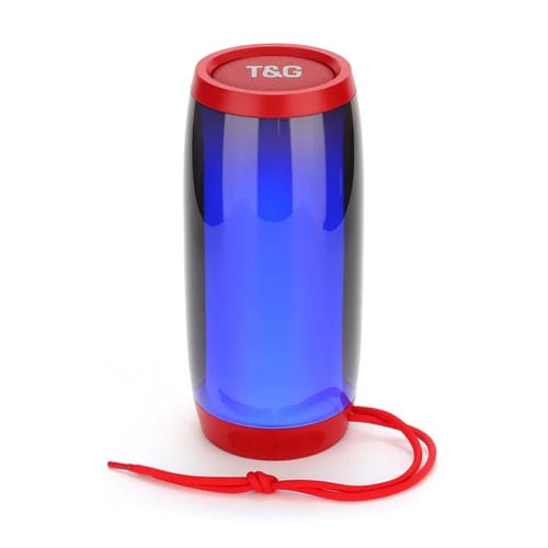 Altavoz portátil T&G Tg335 1800mAh Bluetooth inalámbrico con luz LED (Rojo)