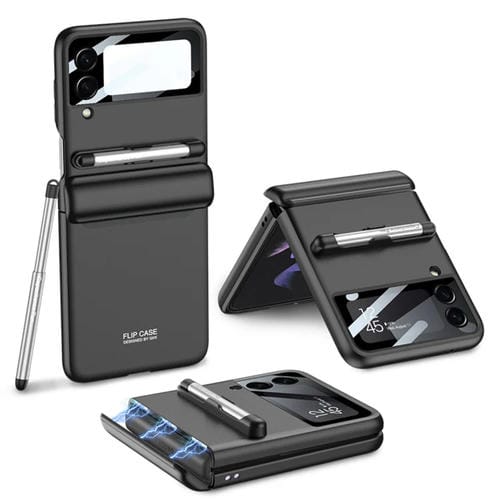 Funda para Samsung Galaxy Z Flip4 Gkk MagnĂ©tica con Tapa y BolĂgrafo (Negro)