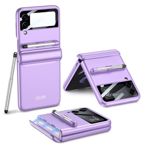 Funda para Samsung Galaxy Z Flip4 Gkk con Tapa MagnĂ©tica y BolĂgrafo (PĂșrpura)