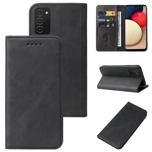 Funda de Cuero Samsung Galaxy A02S A03S 164mm con Cierre Magnético (Negro)