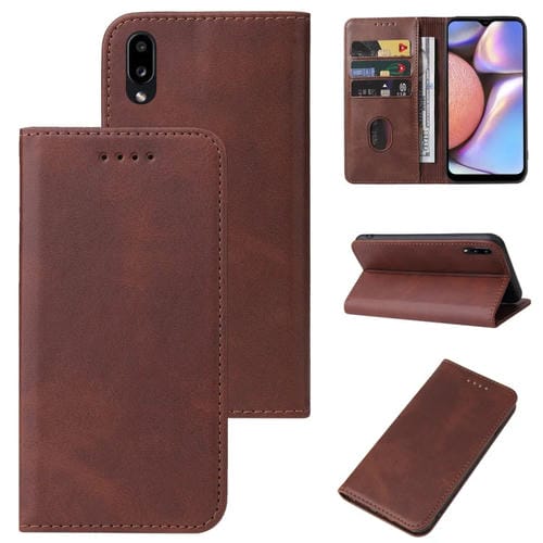 Funda de Cuero Samsung Galaxy A10S M01S con Cierre Magnético (Marrón)