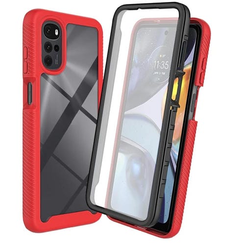 Funda híbrida Full Body para Motorola Moto G22 / E32 Starry Sky a prueba de golpes (Rojo)