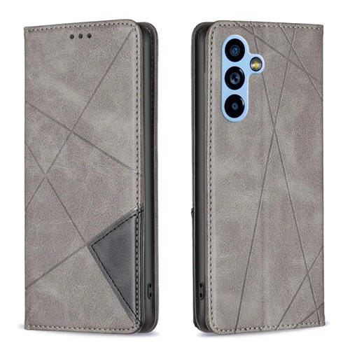 Estuche de Teléfono Samsung Galaxy A54 5G Cuero Magnético Invisible Prismático (Gris)