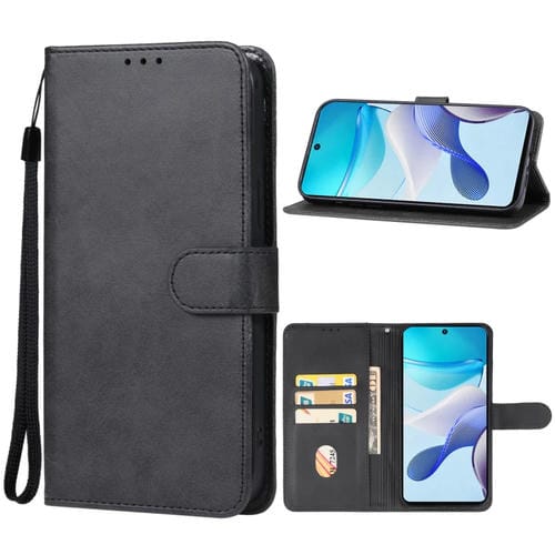 Para Motorola Moto G53 Funda de cuero para teléfono (negro)