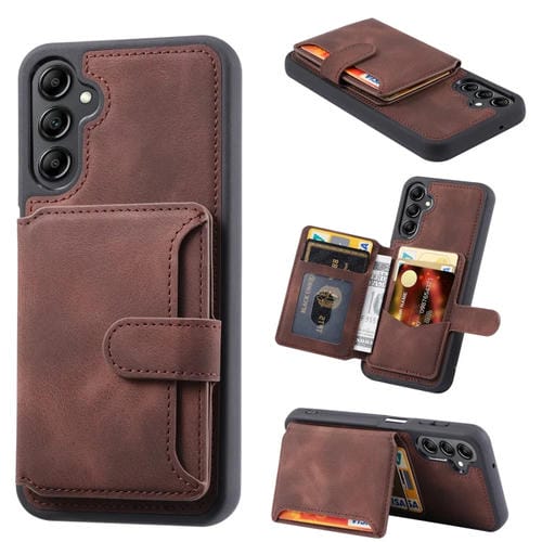 Funda para Teléfono Samsung Galaxy A35 5G Skin Feel Dream Rfid con Bolsa para Tarjeta Antirrobo (Café)
