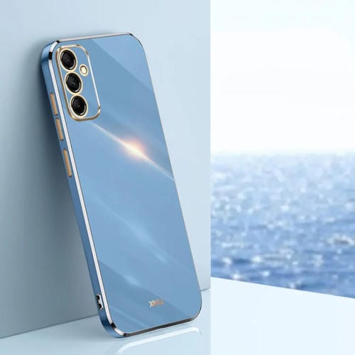 Estuche para Teléfono Xinli Samsung Galaxy A55 TPU Electrochapado Borde Recto 6D (Azul Celestial)
