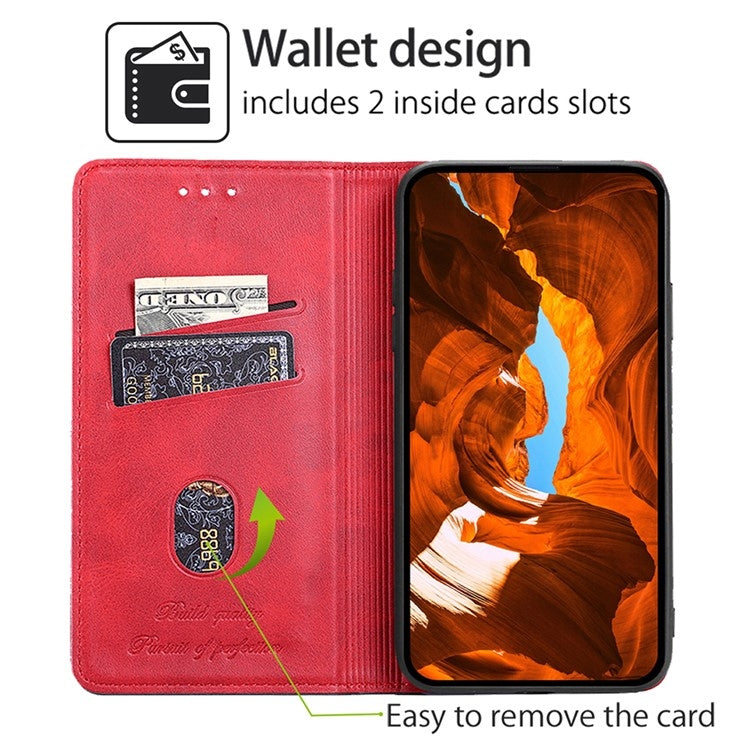 Funda de Cuero Magnética Textura de Vaca para OnePlus Ace 3 Pro 5G (Rojo)