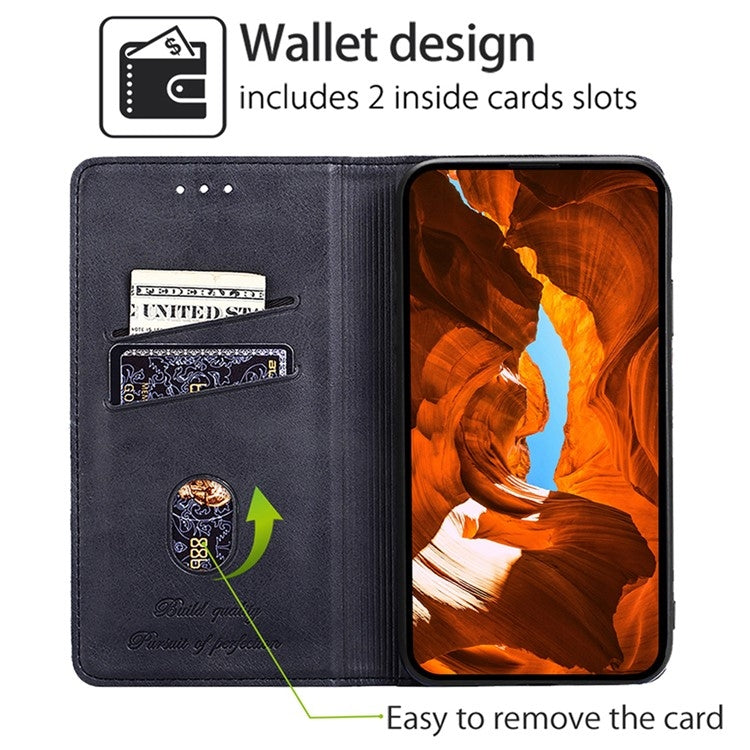 Funda de Cuero Magnética con Textura de Vaca para OnePlus Nord Ce 4 Lite 5G (Negra)