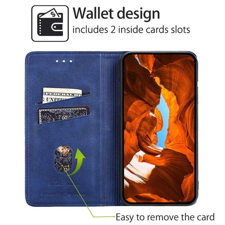 Funda de Cuero Textura de Vaca con Cierre Magnético para OnePlus Nord Ce 4 Lite 5G (Azul)