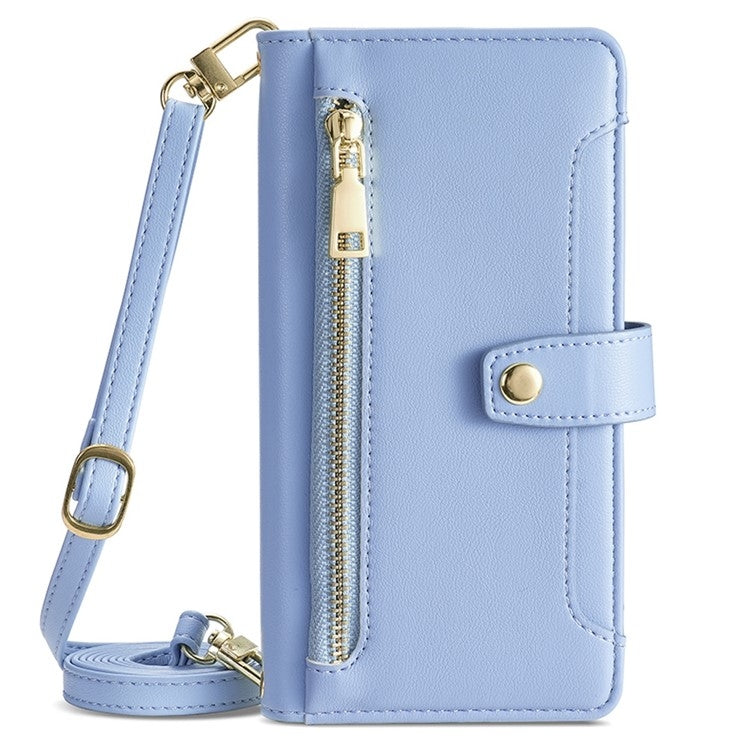 Funda de Cuero con Cremallera para OnePlus Nord Ce 4 Lite 5G (Azul)