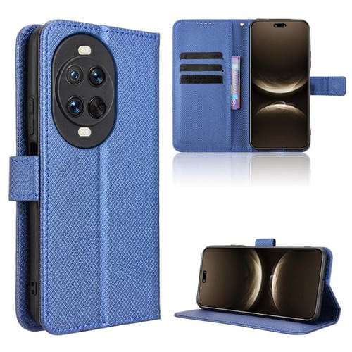 Funda de cuero con textura de diamante para Huawei Nova 14 5G (azul)