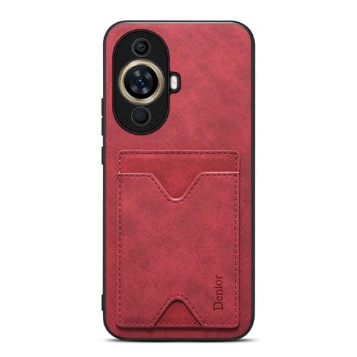 Funda para Huawei Nova 11 Pro y 11 Ultra Denior PU Contraportada con Ranura para Tarjeta (Rojo)
