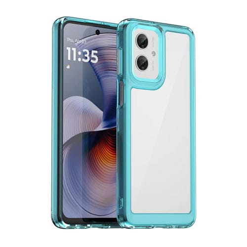 Funda Híbrida Acrílico TPU para Motorola Moto G55 5G Serie Colorida (Azul Transparente)