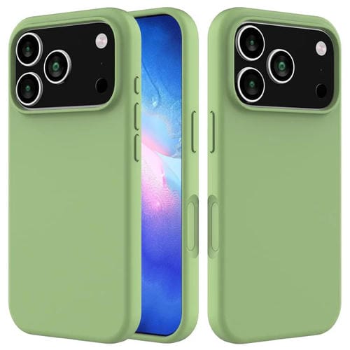 Funda de silicona de color sólido para iPhone 17 Pro (verde menta)