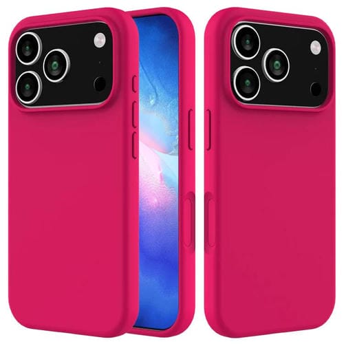 Funda de silicona de color sólido para iPhone 17 Pro (rosa rojo)