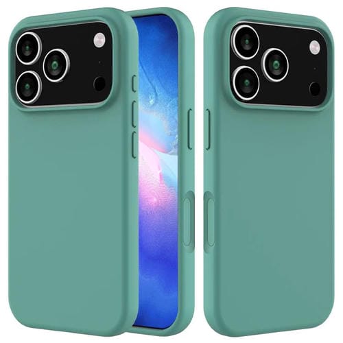 Funda de silicona de color sólido para iPhone 17 Pro (verde aguja de pino)