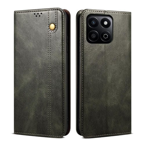 Funda de Cuero Crazy Horse con Cera de Aceite Global para Honor Play 60 Plus (Verde)