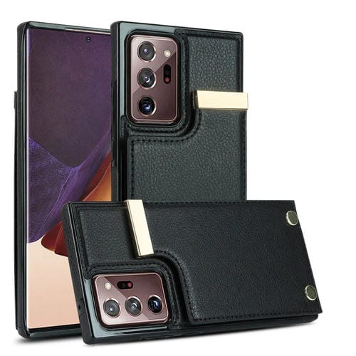 Funda para Samsung Galaxy Note20 Ultra Metal Hebilla Ranuras para Tarjetas (Negro)