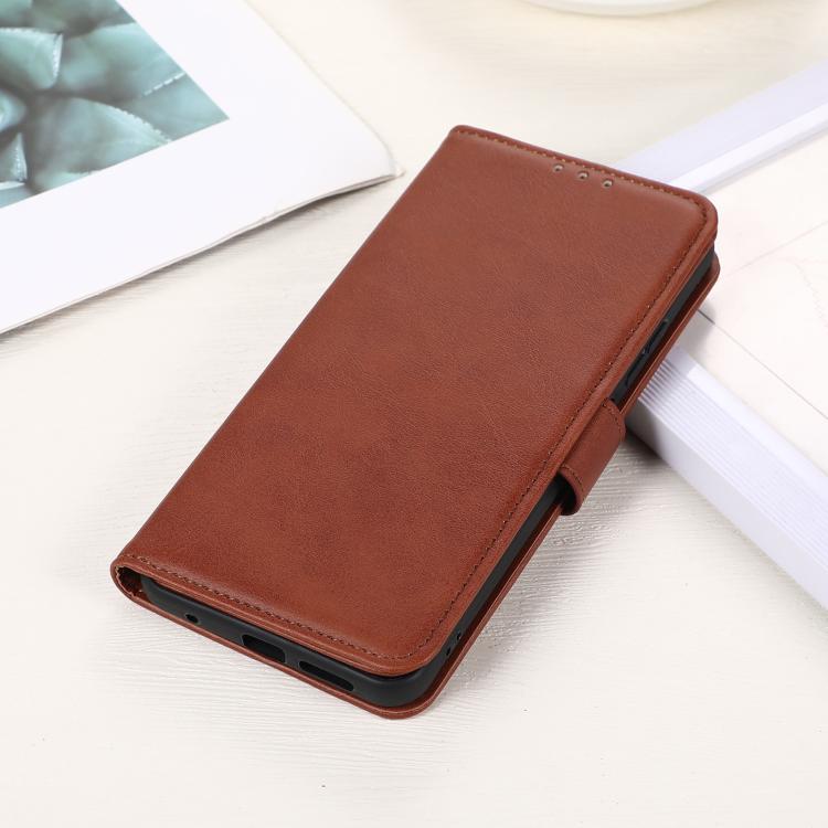Funda de Cuero con Textura de Vaca para OnePlus 13R Global (Marrón)