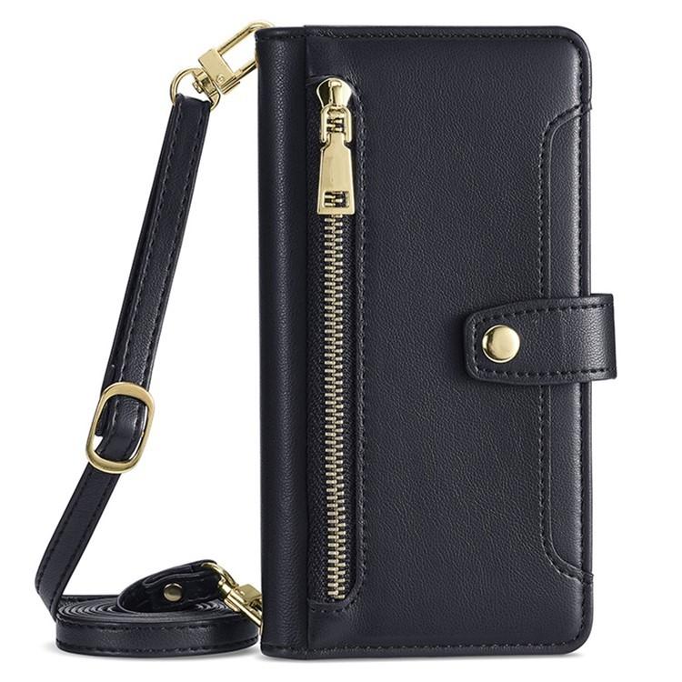 Funda de Cuero con Cremallera y Diseño de Oveja para Realme C75 4G / 14X 5G (Negro)
