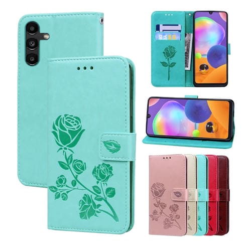 Funda para Teléfono Samsung Galaxy M54 5G Cuero Pu con Tapa en Relieve (Verde)