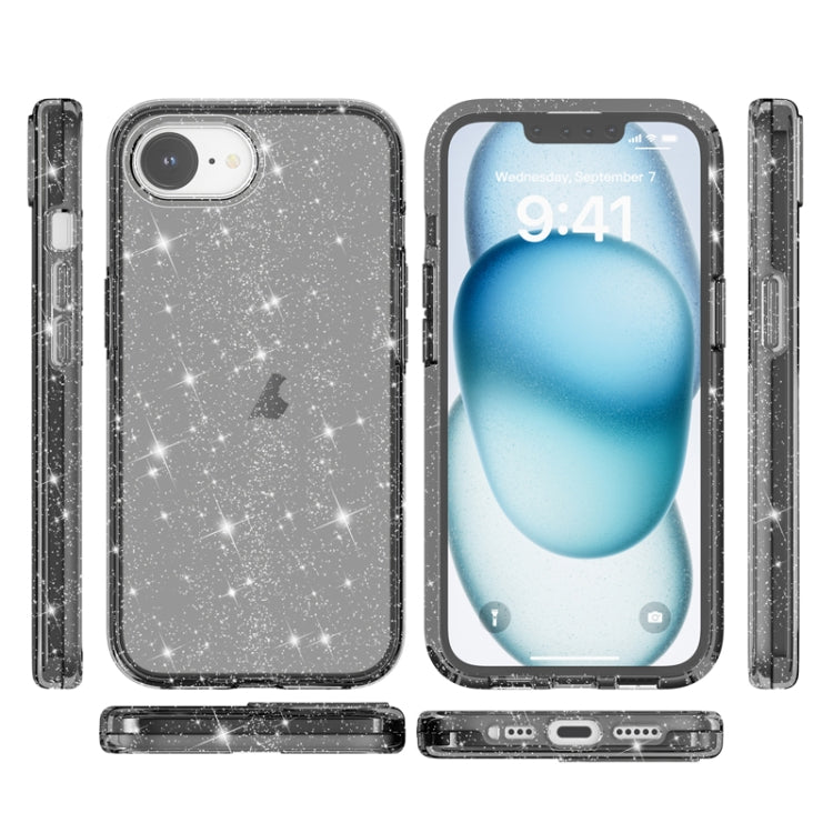 Funda para iPhone 16E a Prueba de Golpes con Purpurina Terminator (Negra)
