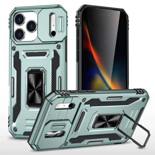 Funda protectora de PC y TPU para cámara de iPhone 17 Pro Max (verde alpino)