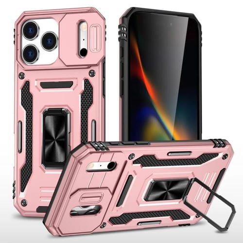 Funda protectora de PC y TPU para iPhone 17 Pro (oro rosa)